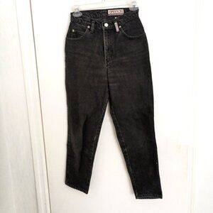 vintage 90's Sasson high waist classic fit straight leg black jeans size 3/4